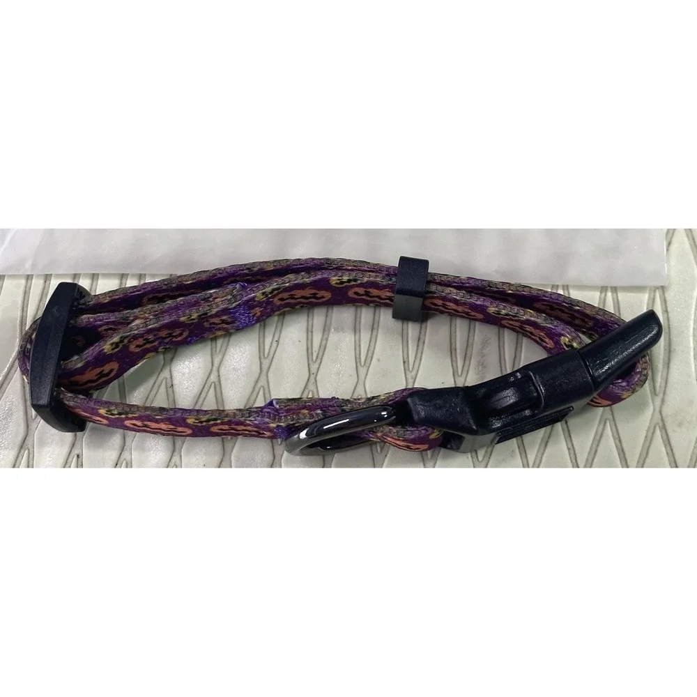 Puppy Dog Soft Halloween Bat Adjustable Collar‎ Black/Purple/Orange Sz. XS NEW